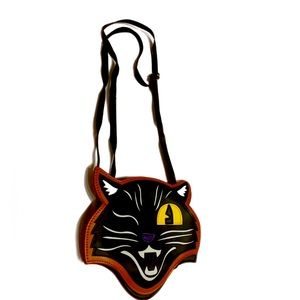 Black cat spooky purse
